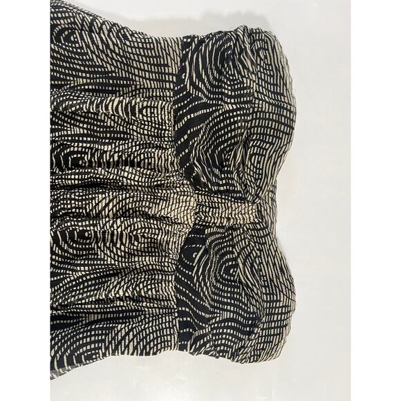 Express Strapless Flowy Mini Silk Dress Womens 6 Black Y2K Boho Festival Whimsy - Picture 6 of 16